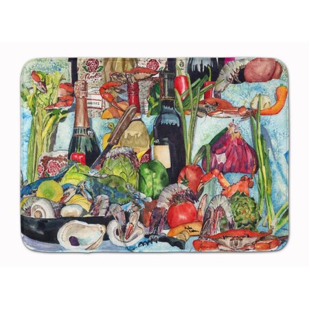 Carolines Treasures Wine Crab Shrimp and Oysters Machine Washable Memory Foam Mat 8915RUG